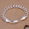 Helt ny 10m sidled - räkor spänne män 925 silverplatta charm armband 20.5x1.0cm dfmwb151, sterling silverpläterad smycken armband