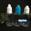 Quadratische Flaschen-Tropfflaschen aus Kunststoff, 10 ml, 30 ml, mit bunten, kindersicheren Verschlüssen für leere E-Liquid-Saftflaschen