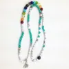 SN0183 Neues Design 108 Mala Perlen Mode Yoga Armband Aquamarin Chakra Lotus Charme Halsketten Kostenloser Versand