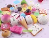 10 pçs / lote Lento Rising Squishy Squishies Miniatura de Alimentos weetmeats ice cream bolo de Pão De Morango Pão Charme Pulseiras de Telefone Brinquedos de Frutas Macias 50