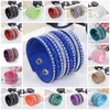 Bedelarmband voor vrouwen glanzende vrouwen multilayer lederen strass crystal armband knoppen wit / zwart / blauwe armband lederen armband