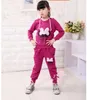 Style style girl ropa conjunto traje manga larga sudadera con capucha largos pantalones niños tejido deportivo ropa de regalo de Navidad para niños