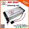 Batterie au lithium 24V 24V 24V 24V 30Ah de type porte-bagages arrière avec batterie Samsung