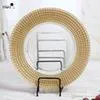 Holy glass plate Wholesale Cheap gold Ridged Rimmed Clear Glass Charger Plates for wedding Events and kitchen