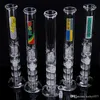 plate-forme pétrolière en verre pyrex épais tube droit bong tuyau d'eau en verre bongs brûleur à mazout avec bol joint de 18,8 mm