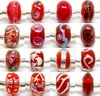 100pcs Mixed 925 Sivler Core Murano Szklane koraliki do biżuterii tworzący luźne uroki Lampwork DIY Kulki do bransoletki całej luzem 194f