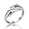 925 Sterling Silver banhado Jewerly Anéis Coração Golfinhos Libélula Asas Do Anjo Amor Fox Borboleta Opening Anel Ajustável Para Mulheres