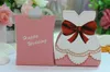 100 sztuk Pink Candy Boxes Tuxedo Suknia Suknia Ślubny Prezent Cukierki Fawory Box Party Dostawy Darmowa Wysyłka