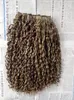 Китайские человеческие девственницы вьющиеся волосы Weaves Queen Products Brown / Blonde 100G 1Bundle 3 для полной головы