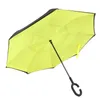 Guarda-chuva invertido de dupla camada de reversão à prova de vento e de dentro para fora Guarda-chuva ultravioleta de proteção de chuva de ponta-a-baixo