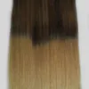 Rey Ombre İnsan Saç Bant Uzantıları Vücut Dalga 200g 80 adet / grup # 4/27 Bal Sarışın Ombre Brezilyalı PU Saç Cilt Atkı Saç