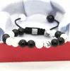 Wholesale 10pcs/lot 8mm Natural Black Onyx with White Howlite Marble Stone Beads Macrame Lucky Bracelets