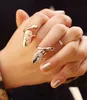 Libélula Rhinestone Flor Anillo de uñas para mujer Joyería de moda Anillos lindos Reina Retro Estilo coreano DHL Envío gratis