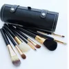 Makeup Brushes Set Kit 9 Pcs Travel Beauty Professional Wood Handle Foundation Lips Cosmetics Make up Brush with Holder Cup Case