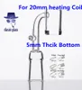 5mm Thick Bottom Quartz Enail fit 20mm Heating Coil Electronic Domeless Quartz Banger Nail Clear Joint