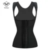 Latex Waist Cincher Corset with Straps Steel Boned Waist Trainer Rubber Corsets Body Shaper Latex Look Bustier Waist Training Vest Plus Size