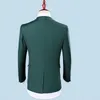 Partihandel-2021 Slim Fit One Button Groom Tuxedos Groomsman Man Party Men Green Passar Mens Business Formell Wear (Jacket + Pants + Vest) 1 Mäns
