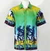 Wholesale-Summer Hawaii Beach Man Shirts Short Sleeve Coconut Tree Print Quick Dry Casual Shirts Surfing Water Sports Fashion Men Shirts