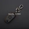 Hand gestikt lederen autosleutel Case Cover voor Mazda 3 5 6 8 MAZDA 323 CX-7 CX-9 2 Knoppen Vouwtoets Keychain Accessoire