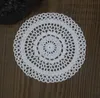 Groothandel 100% katoen handgemaakte haak doily tafelkleed 3 ontwerpen 11 kleuren aangepaste kop mat ronde 20-21 cm haak applique 30pcs / lot ZJ003