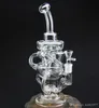 New design Klein big size perfect swirls Glass Bong arms inline glass recycler heady dab oil rigs Gear Perc Water Pipe with bowl5511547