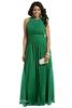 Emerald Verde Plus Size Formale Dress da sera Abito da sera a linea Chiffon lungo abito da partito Prom Party Gown