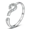 Double Heart angel Zirkoon 925 Sterling Zilveren Ringen met Vrouwen Bruiloft Mode Ringen Fit Pandora open ontwerp Aanpasbare Groothandel