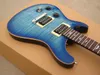 En ny helt elektrisk gitarr Se genom Blue Left Hand Musical Instrument6515627