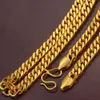 Thick Chain 18k Yellow Gold Filled Heavy Mens Necklace Double Cuban Chain 24 in