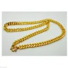Hot Men's Deluxe 14K YELLOW GOLD Plated GP NECKLACE Jewellery 24 inch