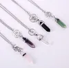 Mode Star / Lotus Hexagonal Prism Kettingen Gemstone Rock Natural Crystal Quartz Healing Point Chakra Stone Lange Charms Dames Ketting