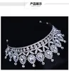 Luxo prata cristais coroas de casamento frisado tiaras de noiva strass cabeça peças bandana barato acessórios para o cabelo concurso coroa1459976