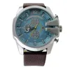 Fashion Brand Watches Big Case Mutiple Dials Date Display Leather Strap Quartz Men Wrist Watch 4281