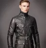 Latest men leather jackets army leather jackets upper thigh length with a belt to adjust your body shape winter warm jackets first choice