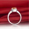 3 Karat Prinses Cut Kussen Vorm Geel Sona Synthetische Diamant Verlovingsring A-OK Bridal Sieraden Gift Wit Goud Platina