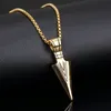 Unisex viking spearhead hängande halsband i rostfritt stål - silver, guld