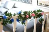 2.1 m alta qualidade artificial rose guirlanda de flores de seda videiras hera casa jardim decoração do casamento