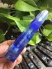 1 pièces 114mm livraison gratuite bleu éperlan Quartz fumer tuyau fusion cristal pierre porte-cigarette pour tabac