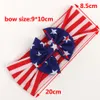 Baby Star Stripe National Flag Bowknot Headbands 3 Design Flickor Lovely Cute American Flag Hårband Headwrap Barn Elastiska Tillbehör