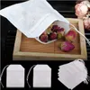 tea strainers 1000pcs lot 5 5 x 7cm nonwoven empty tea bags with string heal seal filter paper for herb loose tea drinkware f4299047909