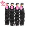 Queen Hair Products Indian Human Virgin Hair Weave Deep Wave Curly Bundles 10 till 28 Weave Naturliga tjocka hårförlängningar