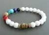 Pierre naturelle Malabracelet 7 chakra Bracelet Blanc Jade bracelet yoga accessoires tibétain malas Méditation Bijoux Perlé bracele300C