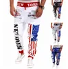 WholeTop Design 2016 personnalité pantalons décontractés hommes Joggers drapeau américain étoiles imprimé pantalon salopette pantalons de survêtement Hip Hop Hare7194191