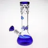 Royal Blue Vase Style Dab Rigs Bong per fumatori Buona filtrazione Bocca in rilievo con gambo inferiore e ciotola Immagine reale al 100% Narghilè in vetro Piattaforma petrolifera inebriante