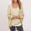 Herfst Vrouwen Blouse Batwing Lange Mouwen Casual Losse Effen Top Shirt Trui Plus Size gratis verzending