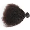 Bundle di capelli ricci afro crespi con chiusura in pizzo 4 pezzi / lotto capelli umani crespi brasiliani crespi tesse con chiusura in pizzo con i capelli del bambino