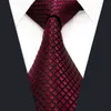 U25 solido controllato bordeaux cremisi cravatte da uomo nero 100% seta jacquard tessuto