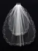 New Fashion Designer High Quality Elegant Luxury Best Sale Romantic Fingertip White Ivory Sequined Mantilla Veil Bridal Head Pieces