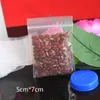 Free shipping 500pcs 5x7cm Small poly ethylene bag, self seal thicken translucence ziplock plastic bags/grip seal aromatic bead ziper pouch