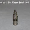 Högkvalitativ Titanium Nails 6 i 1 Fit 20mm Coil Tool Domeless Gr2titan nagelbangers för man och kvinna 19mmttitanium banger